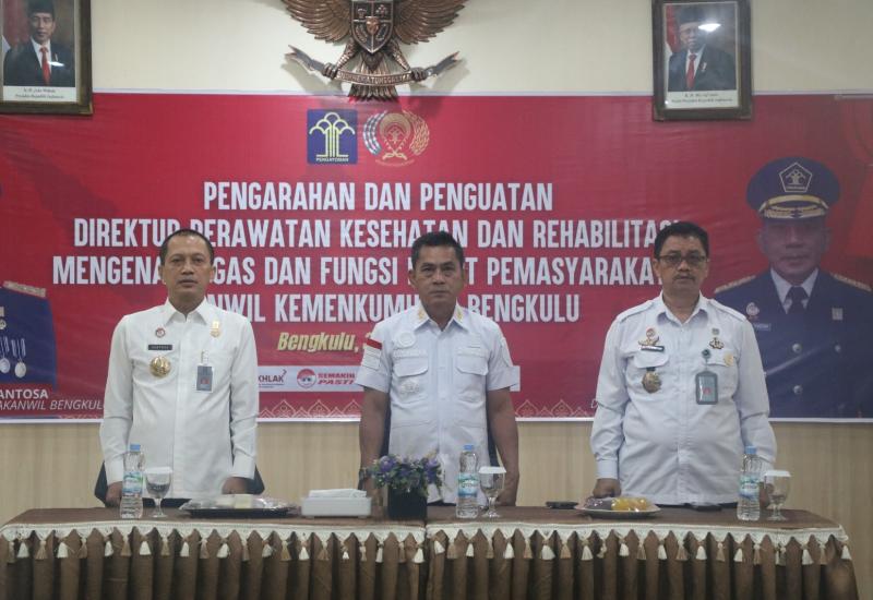 Direktur Perawatan Kesehatan dan Rehabilitasi Berikan Penguatan dan Pengarahan Layanan Perawatan Kesehatan dan Rehabilitasi di Kanwil Kemenkumham Bengkulu