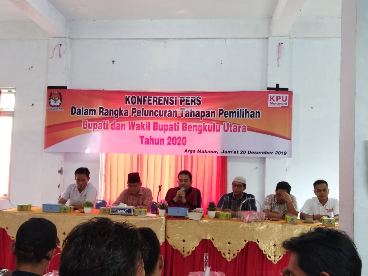 KPU Bengkulu Utara saat melaksanakan Konferensi Pers.