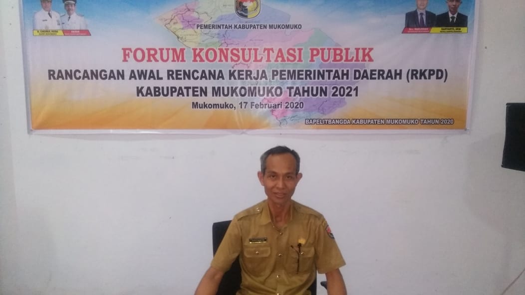 Kepala Bapelitbangda Mukomuko, Harianto.
