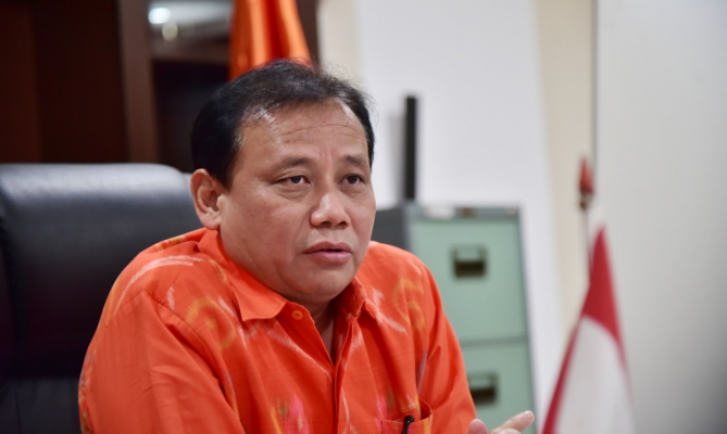 Ketua Bawaslu Abhan saat menjadi narasumber Rapat Koordinasi Persiapan Kampanye Pilkada Ramah yang diselenggarakan oleh Kementerian Pemberdayaan Perempuan dan Perlindungan Anak (KPPPA), Selasa, 1 September 2020/Foto: Hendru Wijaya (Humas Bawaslu RI)