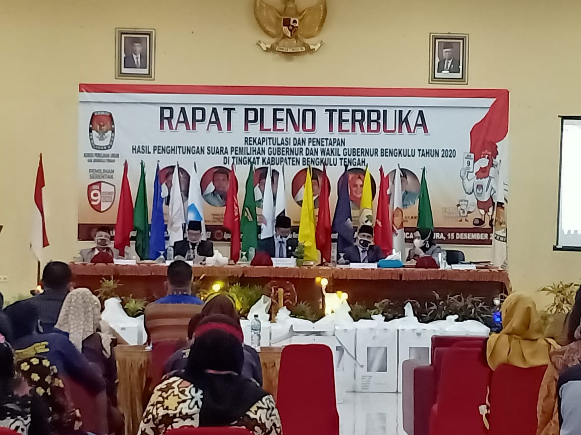 Pleno KPU Benteng, Berikut Rincian Hasil Suara Pilgub Bengkulu 2020