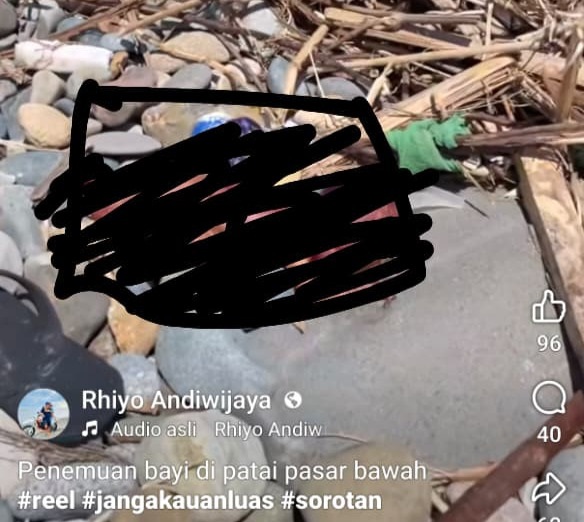 Geger, Jasad Bayi Tanpa Identitas Ditemukan di Pesisir Pantai Pasar Bawah