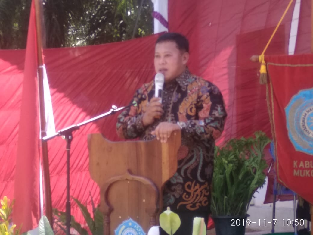 Bupati Mukomuko Choirul Huda, saat memberikan sambutan