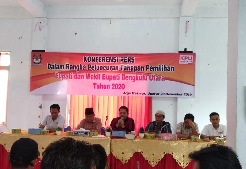 KPU Bengkulu Utara saat melaksanakan Konferensi Pers.