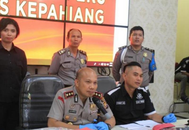 Kapolres Kepahiang saat melakukan konferensi pers.