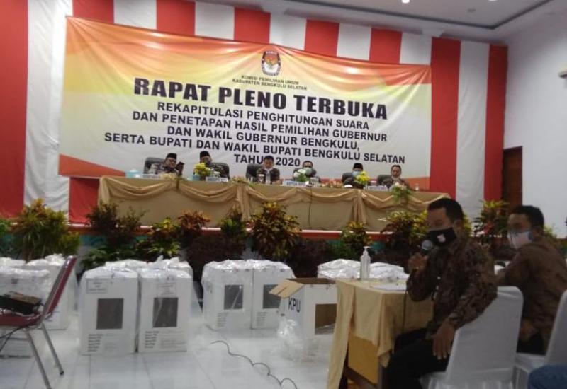 Pleno KPU Bengkulu Selatan, Paslon Gusnan - Rifa'i Raih Suara Terbanyak