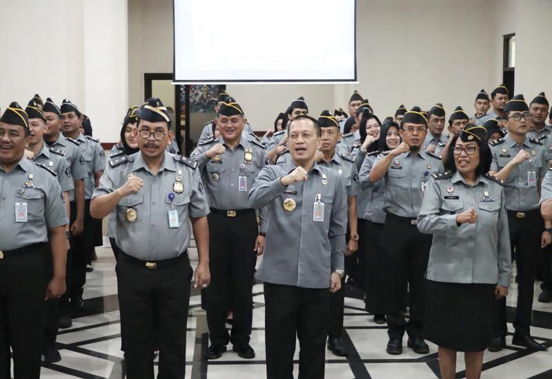 Kemenkumham Bengkulu Ikuti Apel Pagi Virtual Bersama Menteri Hukum dan HAM Supratman Andi Agtas