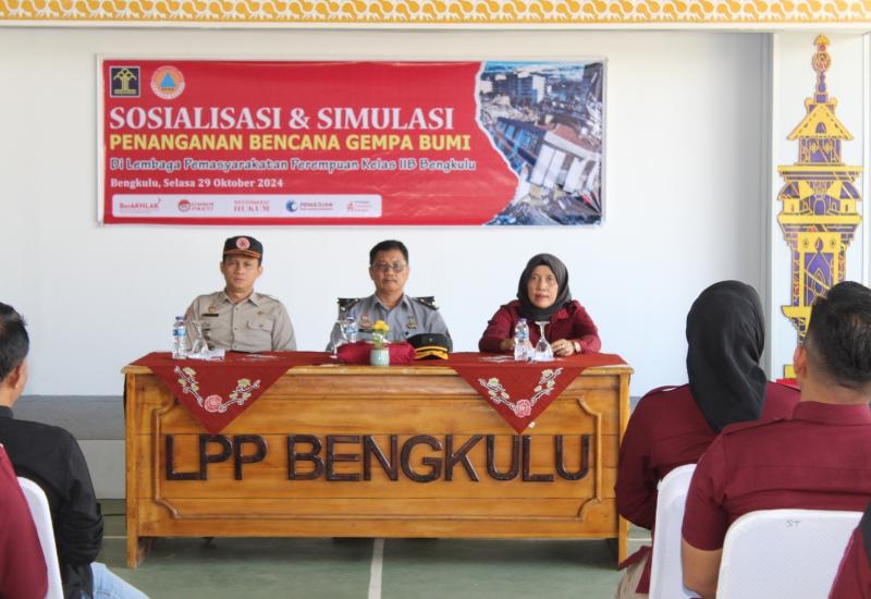 Kadivpas Buka Simulasi Penanganan Gempa di Lapas Perempuan Bengkulu